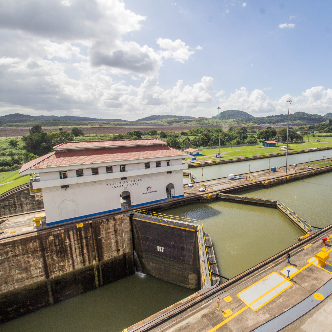 Locks in the Panama Canal.